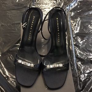 Richard Tyler black jeweled heels